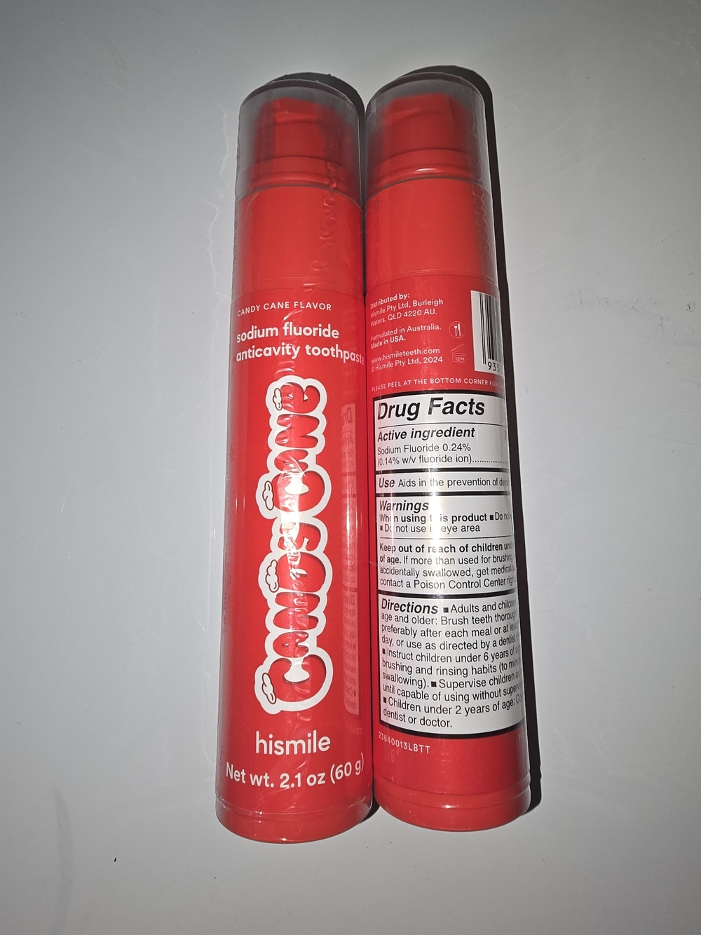 hismile Candy Cane Fluoride Toothpaste Foam 2pk